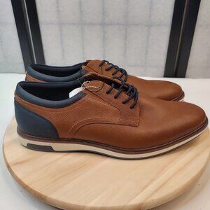 Aldo Shumen Brown Blue Comfort Faux Leather Derby Shoes Men US 12M